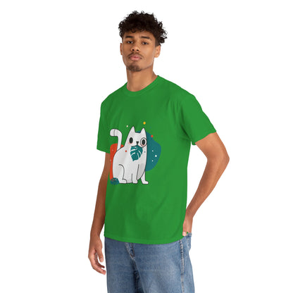 Leaf It to Me Funny Plant & Cat Tee – Unisex Green Thumb Cat Lover Shirt