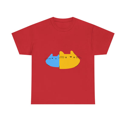 Double Trouble Peekaboo Cat T-Shirt – Funny Unisex Cat Duo Graphic Tee