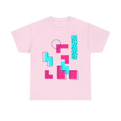 Bricks Falling Unisex 80s Gamer Tee – Retro Block Puzzle Graphic T-Shirt