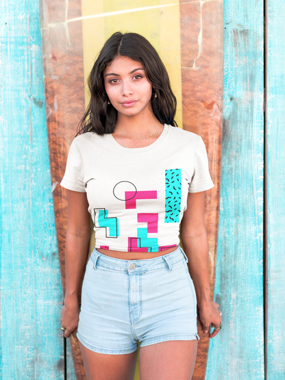 Bricks Falling Unisex 80s Gamer Tee – Retro Block Puzzle Graphic T-Shirt