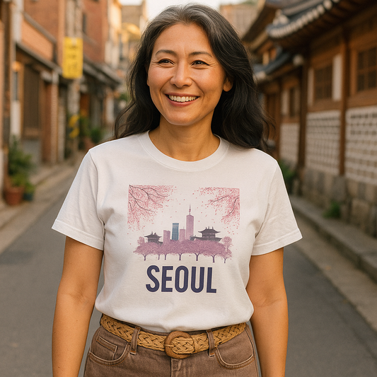 Seoul Scenes Unisex City Travel Tee – Korea Adventure Graphic Shirt