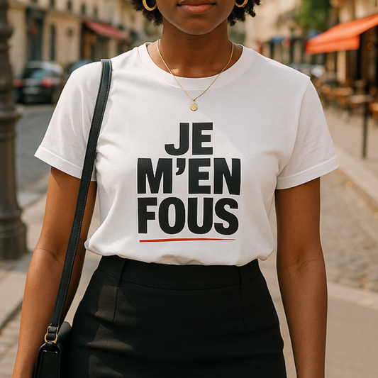 Je M’en Fous Tee – Edgy French Girl T-Shirt