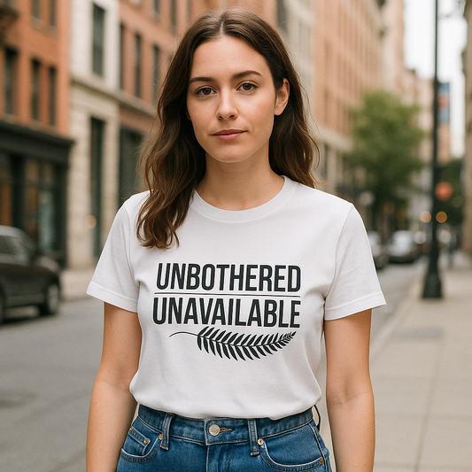 Unbothered and Unavailable Women’s T-Shirt – Empowering Girl Power & Self-Worth Tee