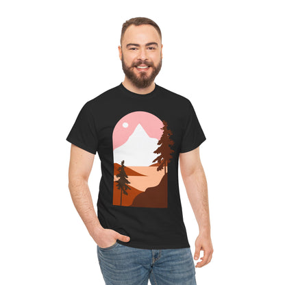 Misty Pines & Chill Vibes Nature Lover T-Shirt – Unisex Eco-Friendly Forest Tee