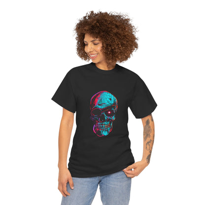 Glitched Pirate Cyberpunk Neon Tee – Futuristic Graphic Shirt (Unisex)