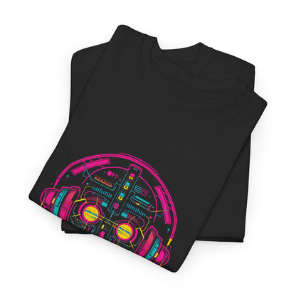 Robot DJ Head Cyberpunk Neon T-Shirt – Futuristic Graphic Tee (Unisex)