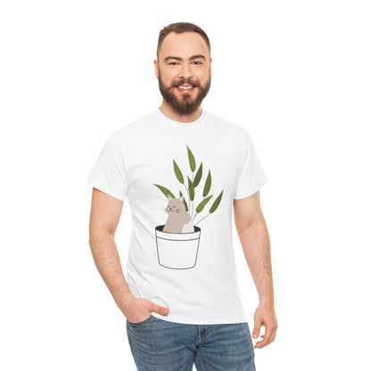 Purrfectly Planted Funny Cat & Plants T-Shirt – Unisex Cat Parent Tee