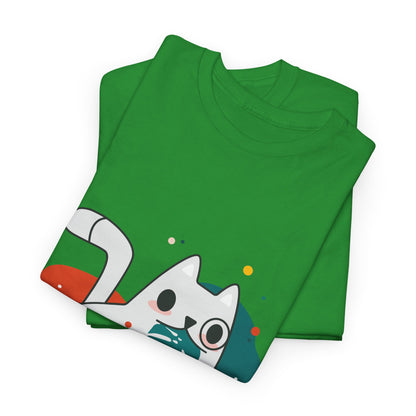 Leaf It to Me Funny Plant & Cat Tee – Unisex Green Thumb Cat Lover Shirt
