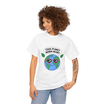Cool Planet, Warm Heart Climate-Friendly T-Shirt – Unisex Save the Planet Tee