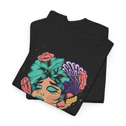 Floral Hair, Don’t Care Women's Summer Vacation Tee – Beach Lifestyle Graphic Shirt
