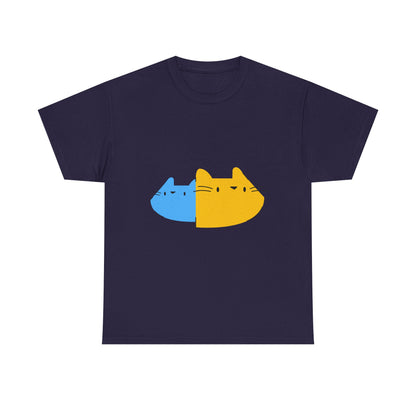 Double Trouble Peekaboo Cat T-Shirt – Funny Unisex Cat Duo Graphic Tee