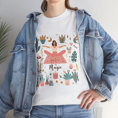 Mat Magic Yoga & Mindfulness Graphic T-Shirt – Women's Holistic Wellness Tee