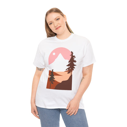Misty Pines & Chill Vibes Nature Lover T-Shirt – Unisex Eco-Friendly Forest Tee