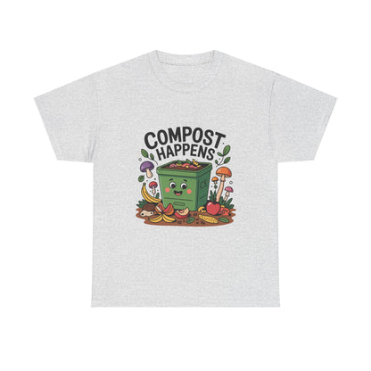 Compost Happens Funny Environmental T-Shirt – Unisex Eco-Friendly Lifestyle Tee