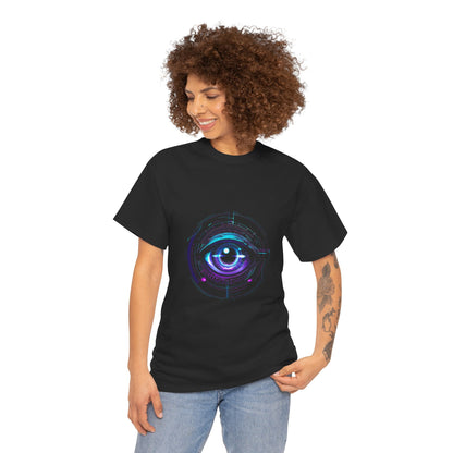 Augmented Reality Eye Cyberpunk Tee – Neon Futuristic Graphic Shirt (Unisex)