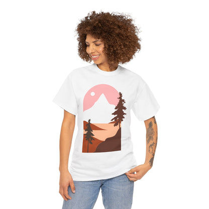 Misty Pines & Chill Vibes Nature Lover T-Shirt – Unisex Eco-Friendly Forest Tee