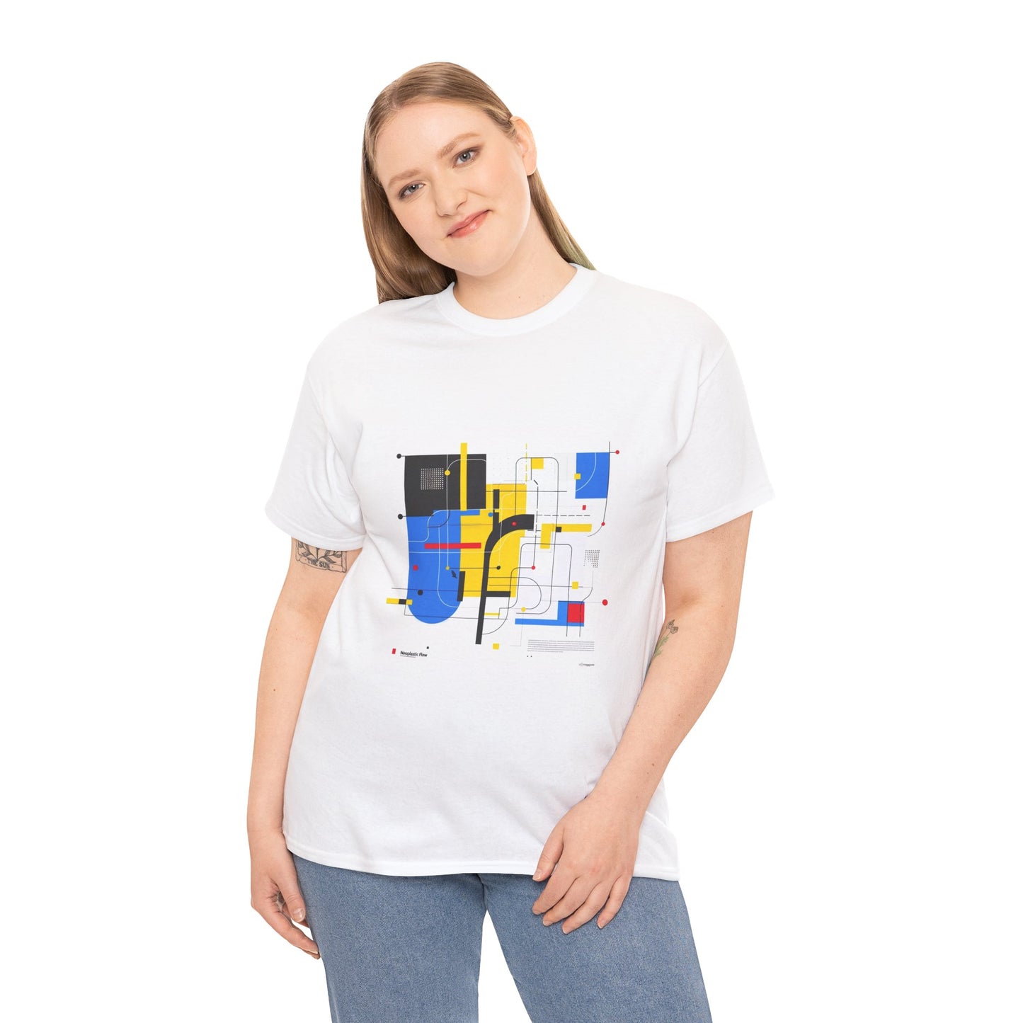 Neoplastic Flow Mondrian Style Graphic Tee – Unisex Abstract Art T-Shirt