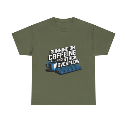 Running on Caffeine & Stack Overflow T-Shirt – Unisex Developer Humor Tee