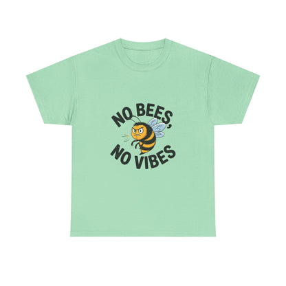 No Bees, No Vibes Unisex Environmental T-Shirt – Save the Bees Climate Tee