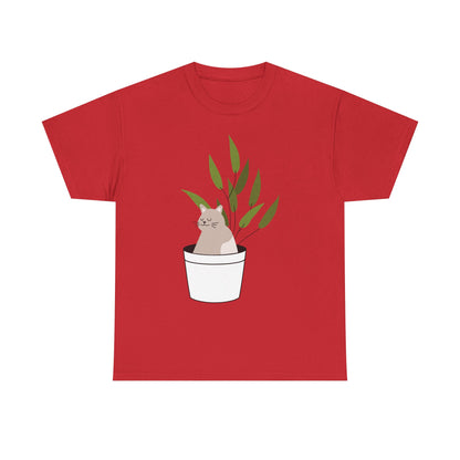 Purrfectly Planted Funny Cat & Plants T-Shirt – Unisex Cat Parent Tee