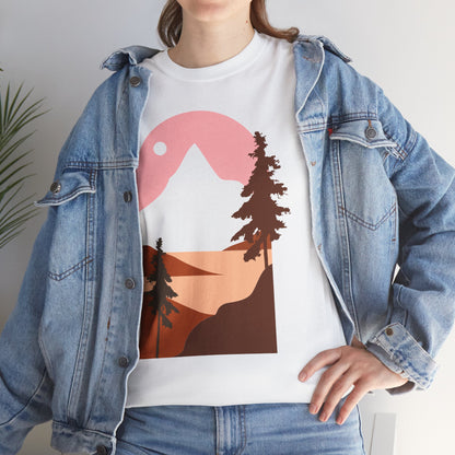 Misty Pines & Chill Vibes Nature Lover T-Shirt – Unisex Eco-Friendly Forest Tee