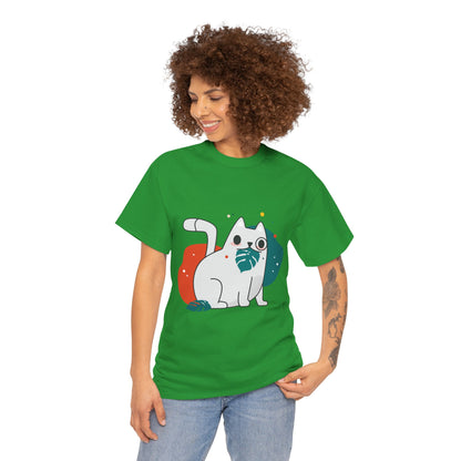 Leaf It to Me Funny Plant & Cat Tee – Unisex Green Thumb Cat Lover Shirt
