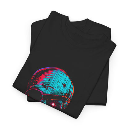 Glitched Pirate Cyberpunk Neon Tee – Futuristic Graphic Shirt (Unisex)
