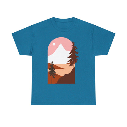 Misty Pines & Chill Vibes Nature Lover T-Shirt – Unisex Eco-Friendly Forest Tee