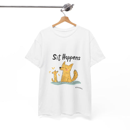 Sit Happens Funny Dog Training T-Shirt – Unisex Humor Tee for Dog Parents