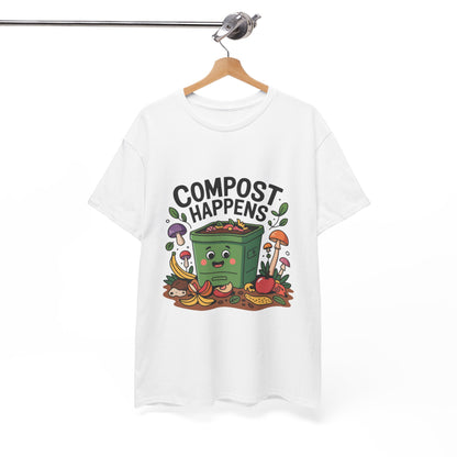 Compost Happens Funny Environmental T-Shirt – Unisex Eco-Friendly Lifestyle Tee
