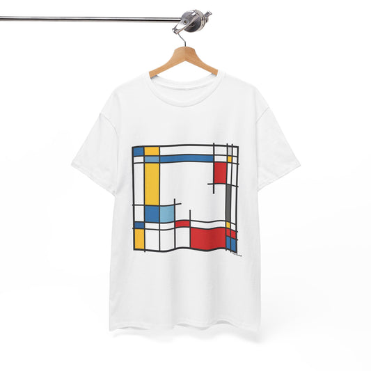 Color Blocked Modern Art T-Shirt – Unisex Mondrian-Inspired Color Block Tee