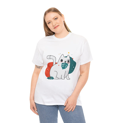 Leaf It to Me Funny Plant & Cat Tee – Unisex Green Thumb Cat Lover Shirt