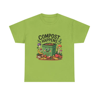 Compost Happens Funny Environmental T-Shirt – Unisex Eco-Friendly Lifestyle Tee