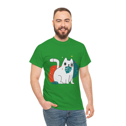 Leaf It to Me Funny Plant & Cat Tee – Unisex Green Thumb Cat Lover Shirt