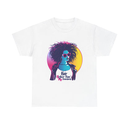 Hair Higher Than My Standards Rock T-Shirt – Unisex 80s Guitar Vibes Tee
