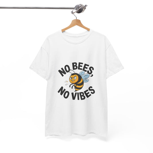 No Bees, No Vibes Unisex Environmental T-Shirt – Save the Bees Climate Tee