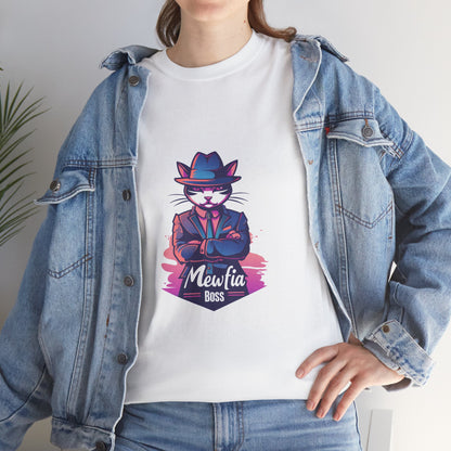 Meowfia Boss Funny Cat T-Shirt – Unisex Mafia Cat Pun Graphic Tee