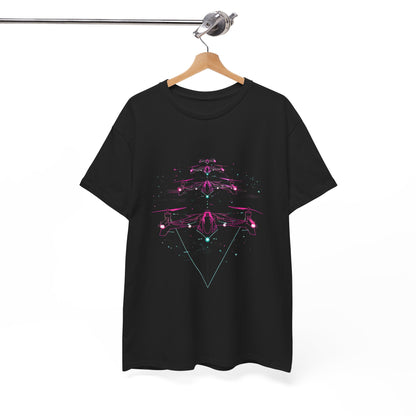 Dystopian Drone Squad Futuristic Cyberpunk Tee – Neon Graphic T-Shirt (Unisex)