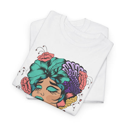 Floral Hair, Don’t Care Women's Summer Vacation Tee – Beach Lifestyle Graphic Shirt
