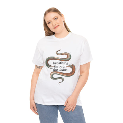 Breathing Through the Chaos Mindfulness Tee – Women's Yoga Calmness T-Shirt