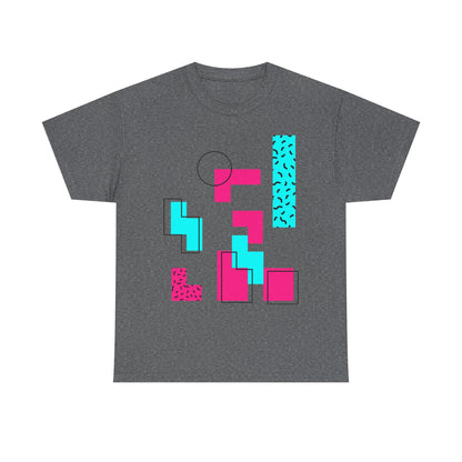 Bricks Falling Unisex 80s Gamer Tee – Retro Block Puzzle Graphic T-Shirt