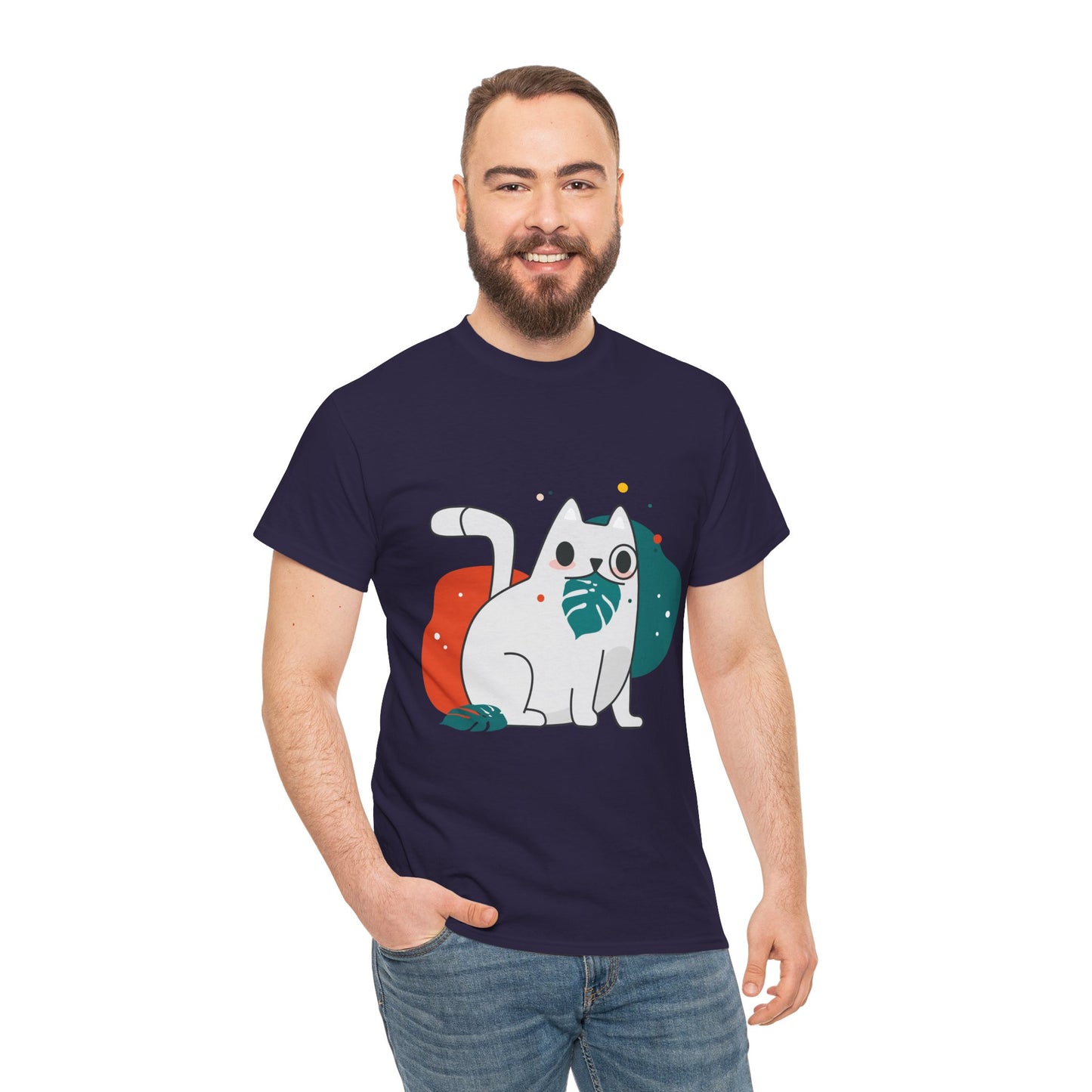 Leaf It to Me Funny Plant & Cat Tee – Unisex Green Thumb Cat Lover Shirt