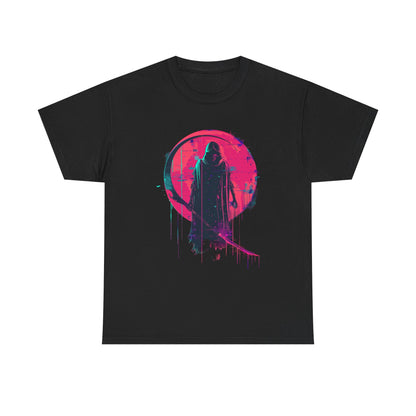 Glitch Reaper Neon Cyberpunk T-Shirt – Futuristic Dark Graphic Tee (Unisex)