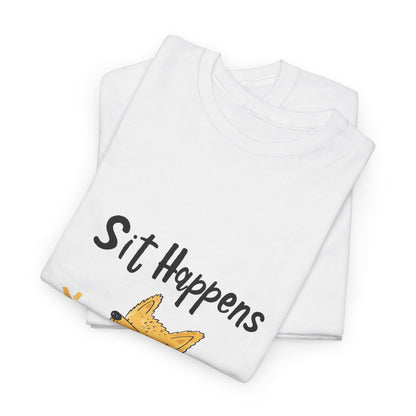 Sit Happens Funny Dog Training T-Shirt – Unisex Humor Tee for Dog Parents