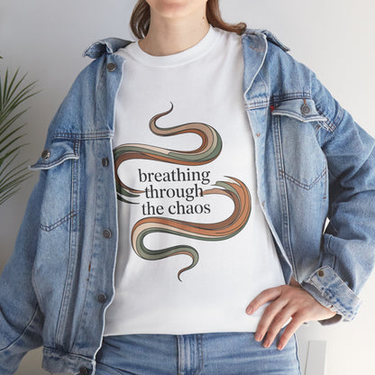 Breathing Through the Chaos Mindfulness Tee – Women's Yoga Calmness T-Shirt