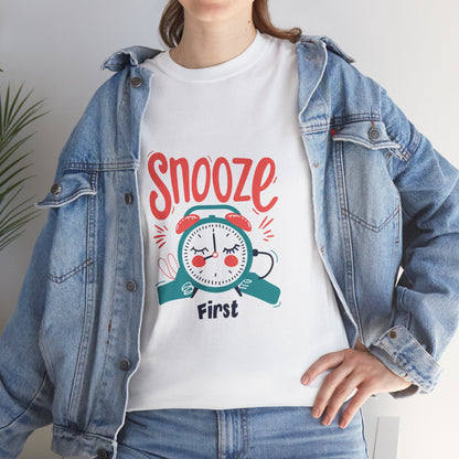 Snooze First Anti-Hustle T-Shirt for Women – Slow Living Graphic Tee