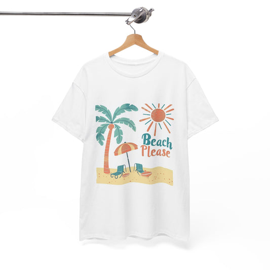 Beach Please Summer Humor Tee – Women's Ocean & Vacation T-Shirt