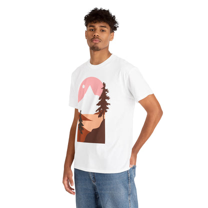 Misty Pines & Chill Vibes Nature Lover T-Shirt – Unisex Eco-Friendly Forest Tee