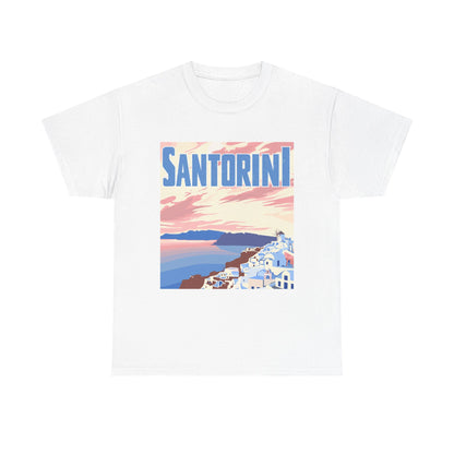 Sunset in Santorini Unisex Greece Travel T-Shirt – Urban Adventure Graphic Tee