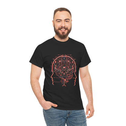 AI Core Brain Cyberpunk Neon T-Shirt – Futuristic Graphic Tee (Unisex)